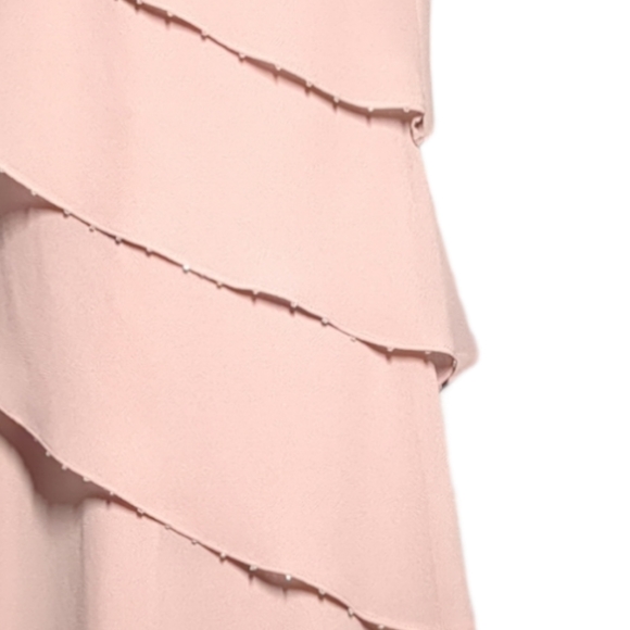 TRADITION  Pink Embellished Trimmed Ruffles  Formal Maxi Dress Size 12 - Picture 7 of 15